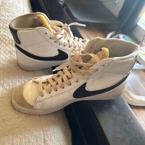 Nike White and Neon Green Sneakers